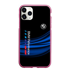 Чехол iPhone 11 Pro матовый BMW, цвет: 3D-малиновый