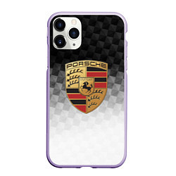 Чехол iPhone 11 Pro матовый PORSCHE, цвет: 3D-светло-сиреневый