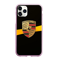 Чехол iPhone 11 Pro матовый PORSCHE, цвет: 3D-розовый