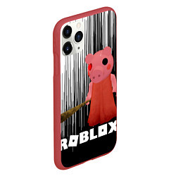 Чехол iPhone 11 Pro матовый Roblox Piggy, цвет: 3D-красный — фото 2