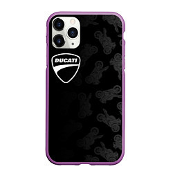 Чехол iPhone 11 Pro матовый DUCATI 1, цвет: 3D-фиолетовый