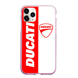 Чехол iPhone 11 Pro матовый DUCATI 4, цвет: 3D-розовый