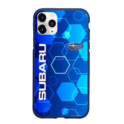 Чехол iPhone 11 Pro матовый SUBARU, цвет: 3D-тёмно-синий