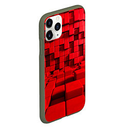 Чехол iPhone 11 Pro матовый 3D кубики, цвет: 3D-темно-зеленый — фото 2