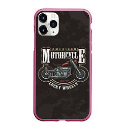 Чехол iPhone 11 Pro матовый American Motorcycle Z, цвет: 3D-малиновый