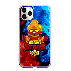 Чехол iPhone 11 Pro матовый BRAWL STARS EVIL GENE ДЖИН, цвет: 3D-светло-сиреневый