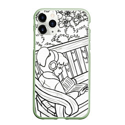 Чехол iPhone 11 Pro матовый Музыка, цвет: 3D-салатовый