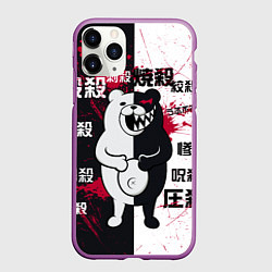 Чехол iPhone 11 Pro матовый Monokuma, цвет: 3D-фиолетовый