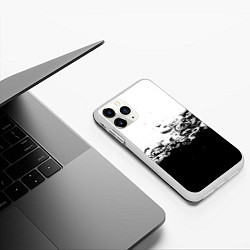 Чехол iPhone 11 Pro матовый Узоры линии черный белый чб, цвет: 3D-белый — фото 2