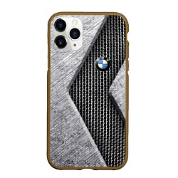Чехол iPhone 11 Pro матовый BMW - emblem - metal - texture, цвет: 3D-коричневый