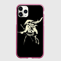 Чехол iPhone 11 Pro матовый Самурай Z, цвет: 3D-малиновый
