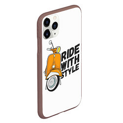 Чехол iPhone 11 Pro матовый RIDE WITH STYLE Z, цвет: 3D-коричневый — фото 2