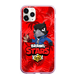 Чехол iPhone 11 Pro матовый BRAWL STARS CROW ВОРОН, цвет: 3D-розовый