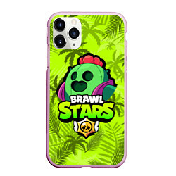 Чехол iPhone 11 Pro матовый BRAWL STARS SPIKE СПАЙК, цвет: 3D-розовый