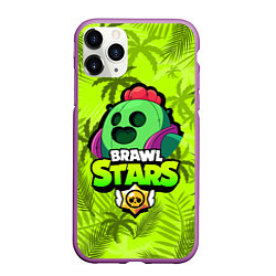 Чехол iPhone 11 Pro матовый BRAWL STARS SPIKE СПАЙК, цвет: 3D-фиолетовый