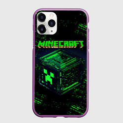 Чехол iPhone 11 Pro матовый MINECRAFT, цвет: 3D-фиолетовый