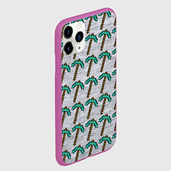Чехол iPhone 11 Pro матовый Майнкрафт кирка, цвет: 3D-фиолетовый — фото 2