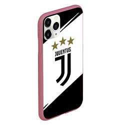 Чехол iPhone 11 Pro матовый JUVENTUS, цвет: 3D-малиновый — фото 2