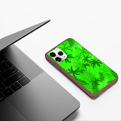 Чехол iPhone 11 Pro матовый ПАЛЬМЫ ЛЕТО TROPICAL, цвет: 3D-коричневый — фото 2