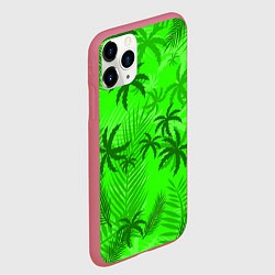 Чехол iPhone 11 Pro матовый ПАЛЬМЫ ЛЕТО TROPICAL, цвет: 3D-малиновый — фото 2