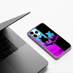 Чехол iPhone 11 Pro матовый FORTNITE MARSHMELLO, цвет: 3D-фиолетовый — фото 2