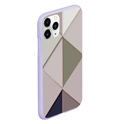 Чехол iPhone 11 Pro матовый Треугольники, цвет: 3D-светло-сиреневый — фото 2