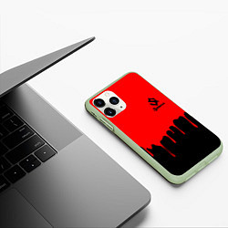 Чехол iPhone 11 Pro матовый Sabaton, цвет: 3D-салатовый — фото 2