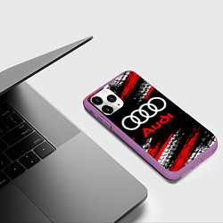 Чехол iPhone 11 Pro матовый AUDI, цвет: 3D-фиолетовый — фото 2