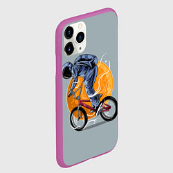 Чехол iPhone 11 Pro матовый Космический велосипедист Z, цвет: 3D-фиолетовый — фото 2