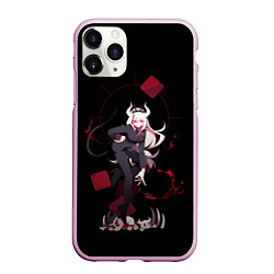 Чехол iPhone 11 Pro матовый HELLTAKER, цвет: 3D-розовый