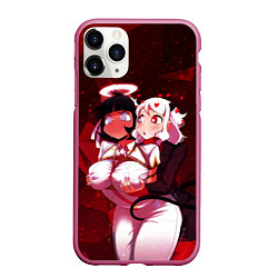 Чехол iPhone 11 Pro матовый ХЕЛЛТЕЙКЕР, цвет: 3D-малиновый