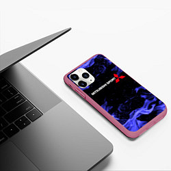 Чехол iPhone 11 Pro матовый MITSUBISHI, цвет: 3D-малиновый — фото 2