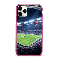 Чехол iPhone 11 Pro матовый FC MILAN, цвет: 3D-малиновый