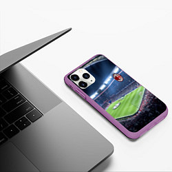 Чехол iPhone 11 Pro матовый FC MILAN, цвет: 3D-фиолетовый — фото 2