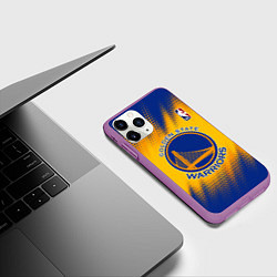 Чехол iPhone 11 Pro матовый Golden State Warriors, цвет: 3D-фиолетовый — фото 2