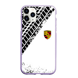 Чехол iPhone 11 Pro матовый PORSCHE, цвет: 3D-светло-сиреневый