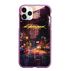 Чехол iPhone 11 Pro матовый CYBERPUNK 2077:КИБЕРПАНК S, цвет: 3D-фиолетовый