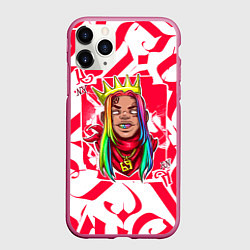 Чехол iPhone 11 Pro матовый 6ix9ine Tekashi, цвет: 3D-малиновый