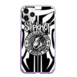 Чехол iPhone 11 Pro матовый Slipknot, цвет: 3D-сиреневый