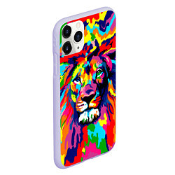 Чехол iPhone 11 Pro матовый Лев Artistic Art, цвет: 3D-светло-сиреневый — фото 2