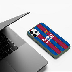 Чехол iPhone 11 Pro матовый FC Barcelona 2021, цвет: 3D-темно-зеленый — фото 2