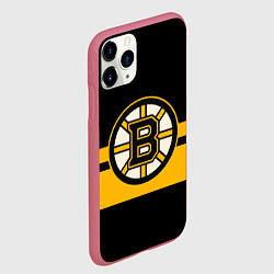 Чехол iPhone 11 Pro матовый BOSTON BRUINS NHL, цвет: 3D-малиновый — фото 2