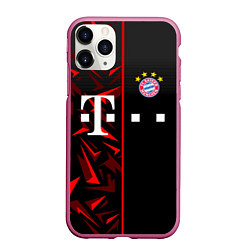 Чехол iPhone 11 Pro матовый FC Bayern Munchen Форма, цвет: 3D-малиновый