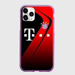 Чехол iPhone 11 Pro матовый FC Bayern Munchen Форма, цвет: 3D-фиолетовый