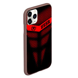 Чехол iPhone 11 Pro матовый Экзоскелет СССР, цвет: 3D-коричневый — фото 2