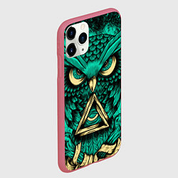 Чехол iPhone 11 Pro матовый Тотемная сова, цвет: 3D-малиновый — фото 2