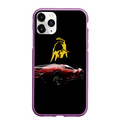 Чехол iPhone 11 Pro матовый Lamborghini - motorsport, цвет: 3D-фиолетовый