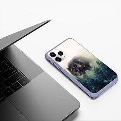 Чехол iPhone 11 Pro матовый Волк, цвет: 3D-светло-сиреневый — фото 2