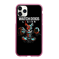 Чехол iPhone 11 Pro матовый Watch Dogs Legion, цвет: 3D-малиновый
