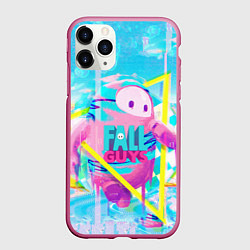 Чехол iPhone 11 Pro матовый Fall Guys, цвет: 3D-малиновый